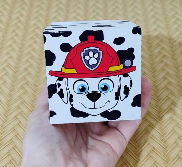 6 Caixas Cubo Patrulha Canina Lembrancinhas para Festa Infantil,