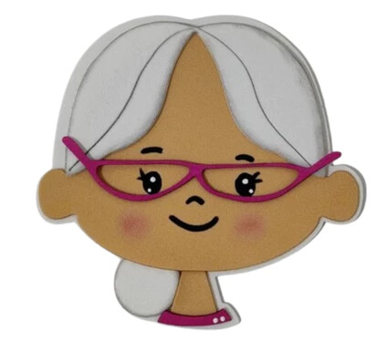 Aplique em EVA Casal Vovô e Vovó – Decoração Escolar, Lembr