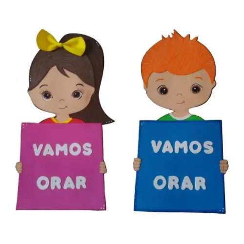 Recurso Bíblico Menino e Menina de Oração em E.v.a.
