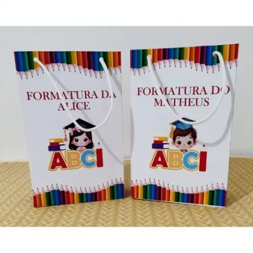 Sacola Surpresa Personalizada Formatura Abc Pegue e Monte
