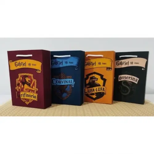 Sacola Personalizada Harry Potter 4 Casas de Hogwarts