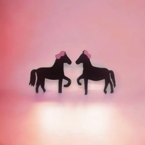 Aplique Cavalos com Laços Kit com 2 Unidades Eva