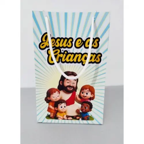 Sacola Personalizada Jesus e as Crianças Pegue e Monte