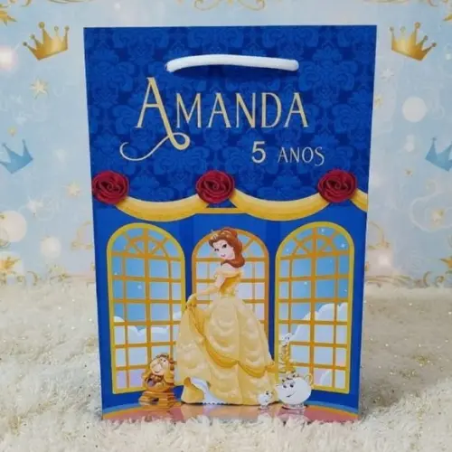 Sacola a Bela e a Fera Personalizada Pegue e Monte