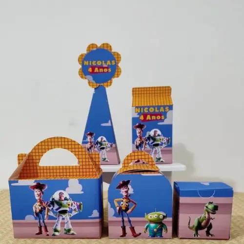 Kit 50 Personalizados Toy Story Menino Pegue e Monte