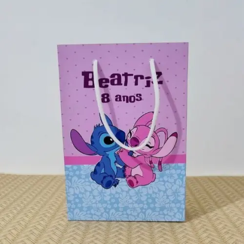 Sacola Stitch e Angel Personalizada Pegue e Monte