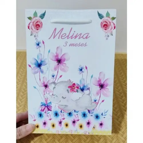 Sacola Bebê Elefantinha Personalizada Pegue e Monte