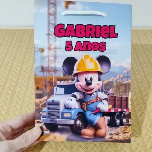 Sacola Mickey Construtor Personalizada Pegue e Monte