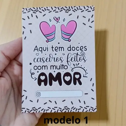 Cartão de Agradecimento ao Cliente Confeitaria Doces 100/200