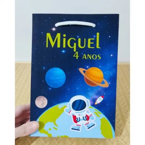 Sacola Astronauta Personalizada Lembrancinhas Pegue e Monte