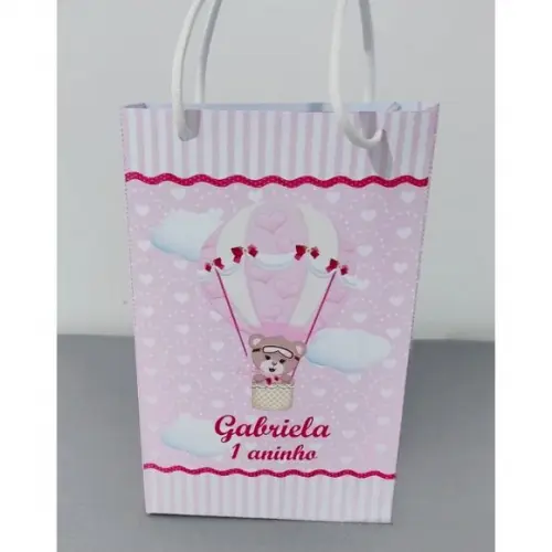 Sacola Personalizada Ursinha Baloeira Pegue e Monte