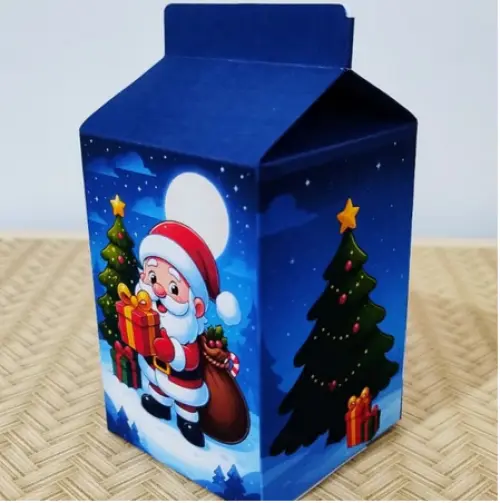 Caixa Milk Natal Personalizada Papai Noel Pegue e Monte