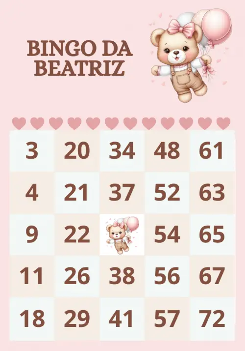 Bingo Personalizado Safari 10 x 7 cm Chá de Bebê Revelação