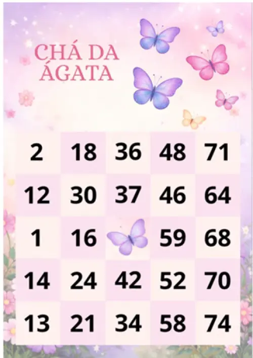 Bingo Personalizado Safari 10 x 7 cm Chá de Bebê Revelação