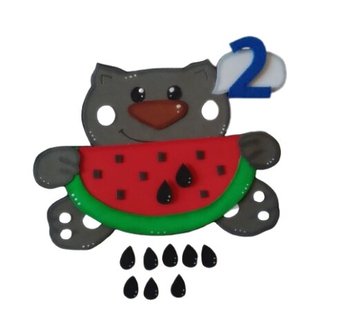 Brinquedo Educativo Artesanal - Contagem com Gatinho Eva