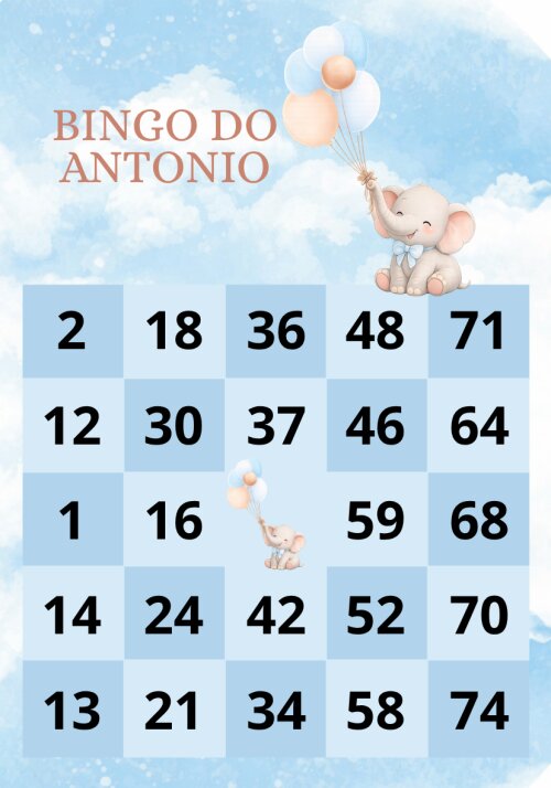 Bingo Chá de Bebê Personalizado com Nome + Lapela Impresso 7x 1