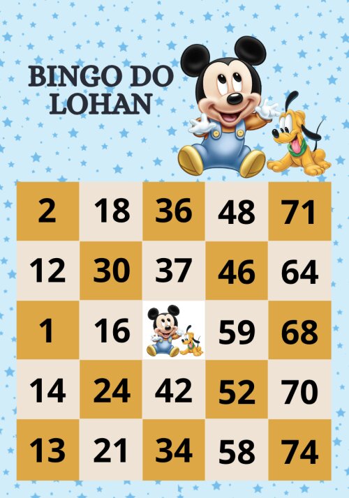 Bingo Chá de Bebê Personalizado com Nome + Lapela Impresso 7x 1