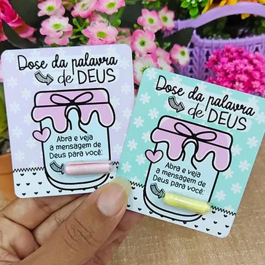 Cartão + Pílula com versículos - Dose da Palavra de Deus