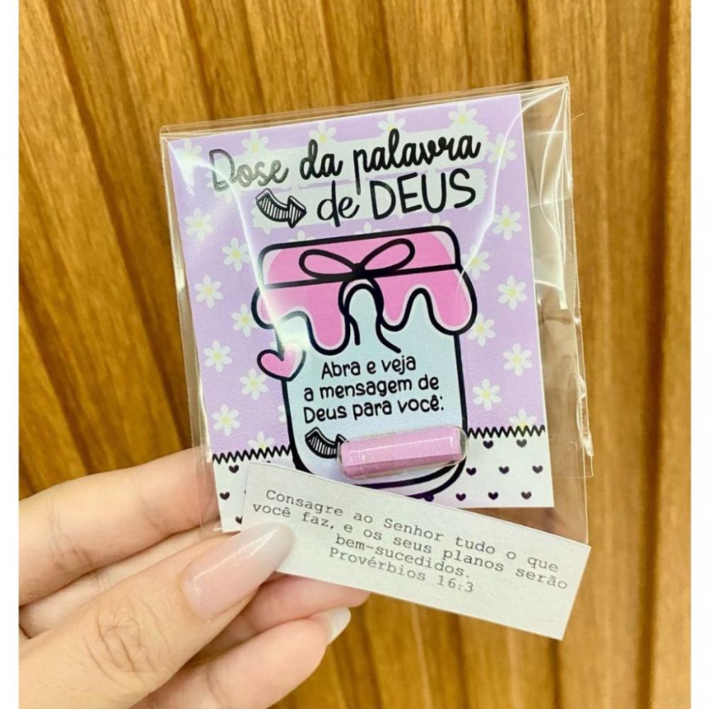 Cartão + Pílula com versículos - Dose da Palavra de Deus