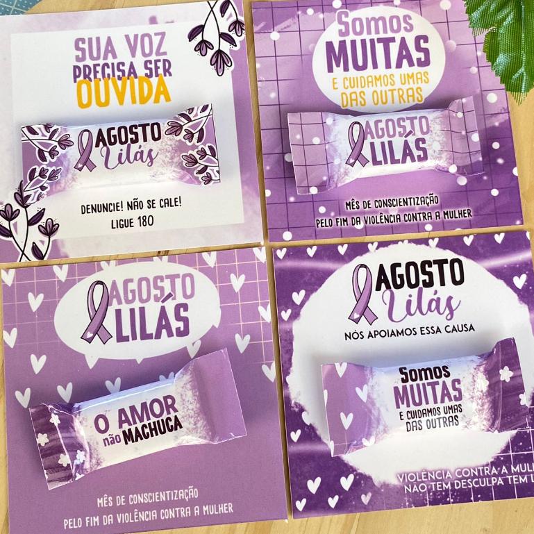 Lembrancinha Balas + Cartões com mensagem motivacional - Agosto