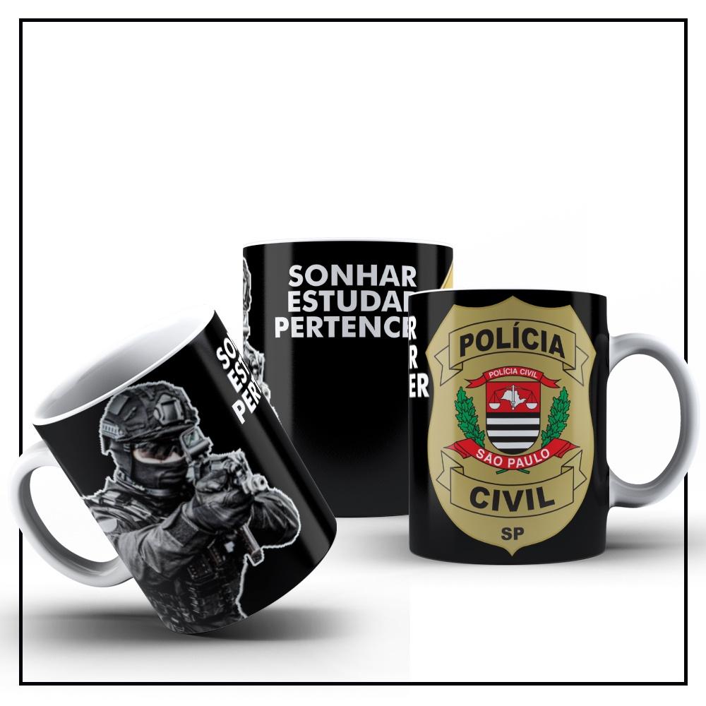 Caneca Porcelana Polícia Civil do Estado de São Paulo PCSP