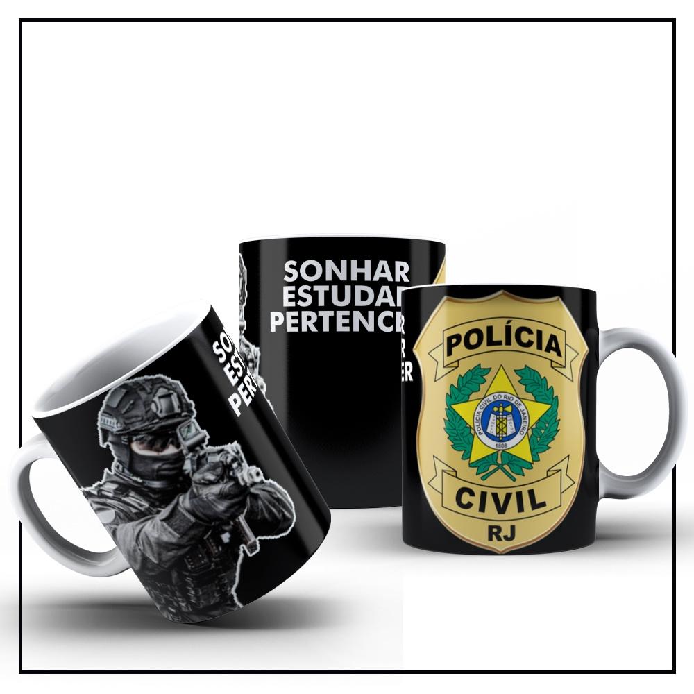Caneca Porcelana Polícia Civil do Estado do Rio de Janeiro PCRJ