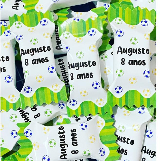 Balas para lembrancinhas de aniversário com nome e idade tema FU