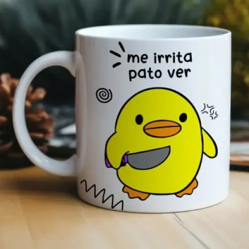 Caneca Porcelana para presente 'Me irrita PATO VER'