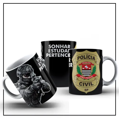 Caneca Porcelana Polícia Civil do Estado de São Paulo PCSP