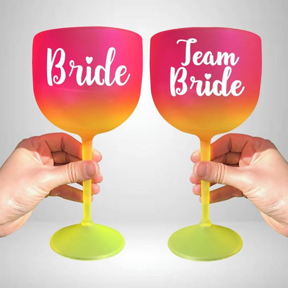 Taça de Gin Degradê Bride e Team Bride