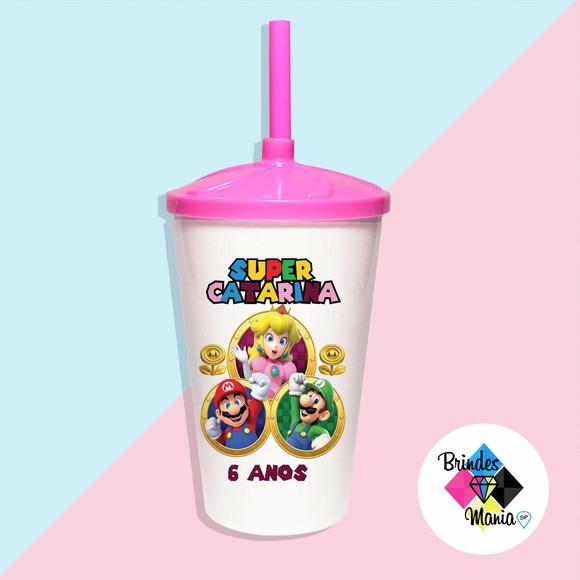 Copo Twister com Tampa e Canudo Mario 500 ml