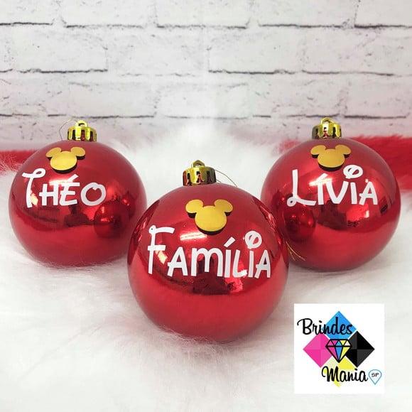Bolas de Natal Personalizadas Mickey com Nome