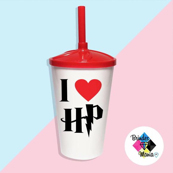 Copo Twister com Tampa e Canudo 500ml Harry Potter