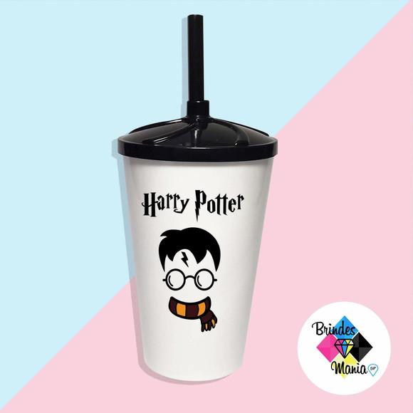 Copo Twister com Tampa e Canudo 500ml Harry Potter