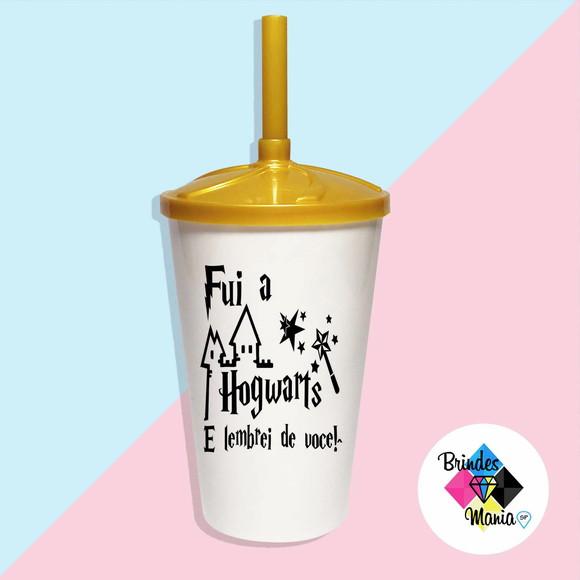 Copo Twister com Tampa e Canudo 500ml Harry Potter