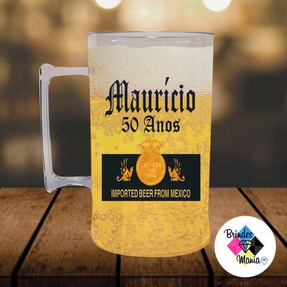 Caneca de Chopp Acrilica 500ml Personalizada Festa 50 Anos