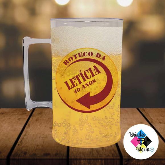 Caneca de Chopp Acrilica 500ml Personalizada Festa Boteco
