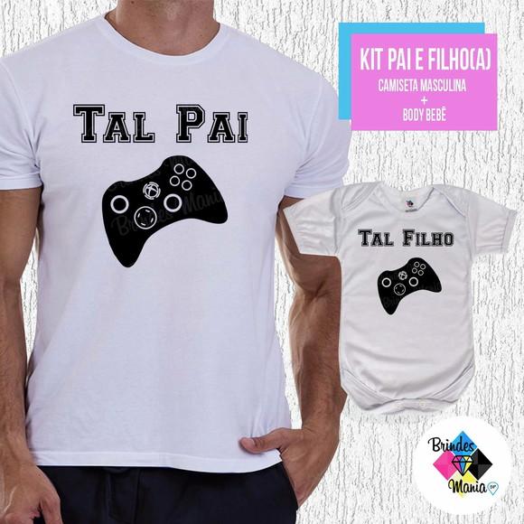 Kit Camiseta Dia dos Pais Tal Pai Tal Filho Gamer
