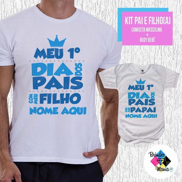 Kit Camiseta Primeiro Dia dos Pais com Nomes