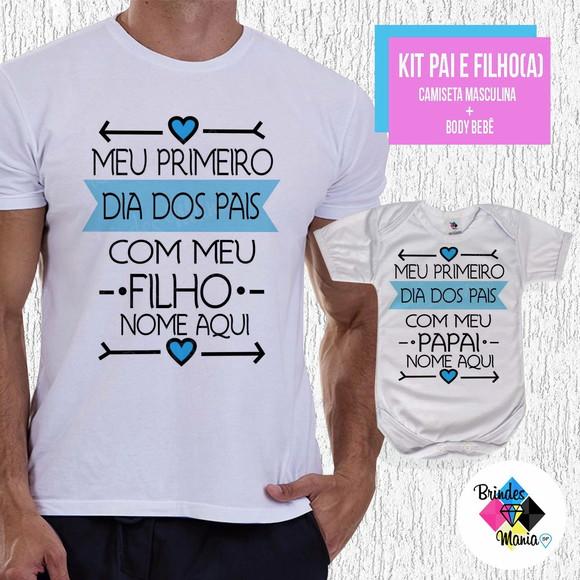 Kit Camiseta Primeiro Dia dos Pais com Nomes