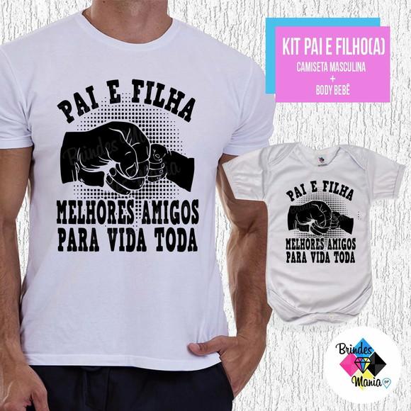 Kit Camiseta Dia dos Pais Melhores Amigos