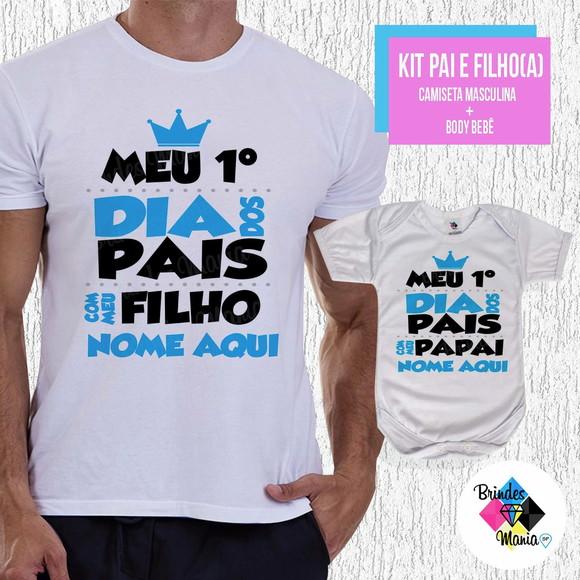 Kit Camiseta Primeiro Dia dos Pais com Nomes