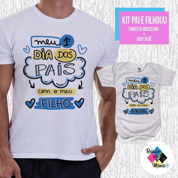 Kit Camiseta Primeiro Dia dos Pais com Meu Filho