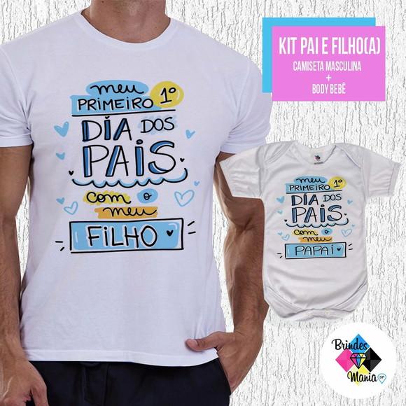 Kit Camiseta Primeiro Dia dos Pais com Meu Filho