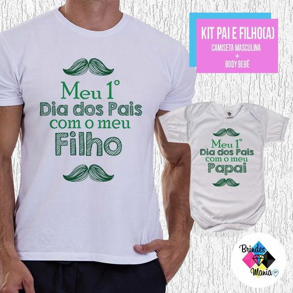 Kit Camiseta Primeiro Dia dos Pais com Meu Filho