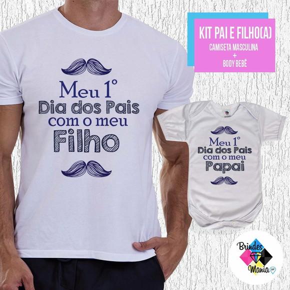 Kit Camiseta Primeiro Dia dos Pais com Meu Filho