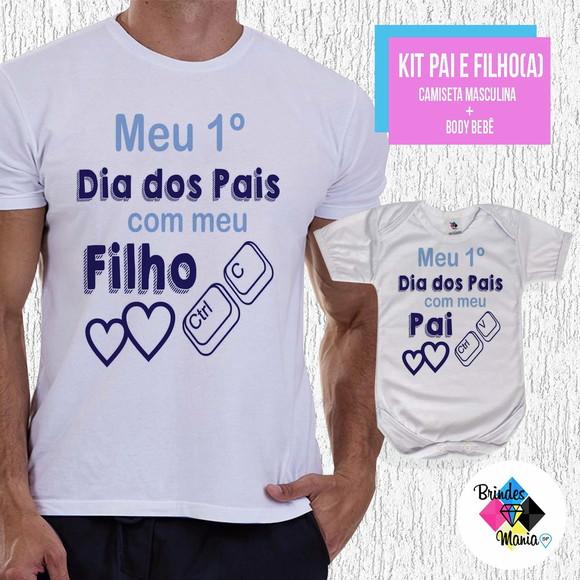 Kit Camiseta Primeiro Dia dos Pais com Meu Filho