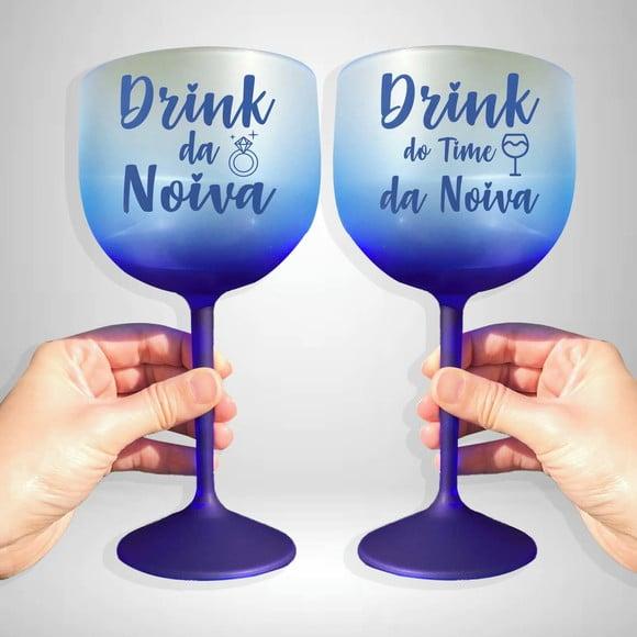 Taça de Gin Degradê Azul Drink da Noiva e Time a da Noiva