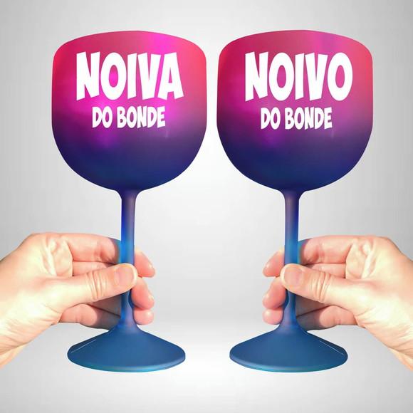Taça de Gin Degradê Noiva do Bonde e Noivo do Bonde