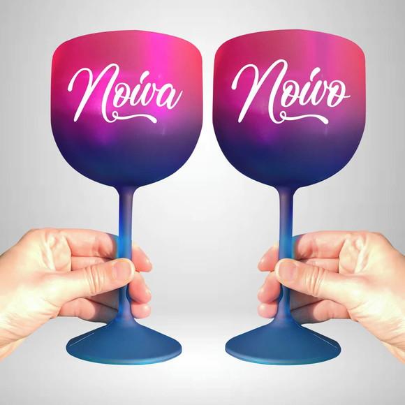 Taça de Gin Degradê Noiva e Noivo